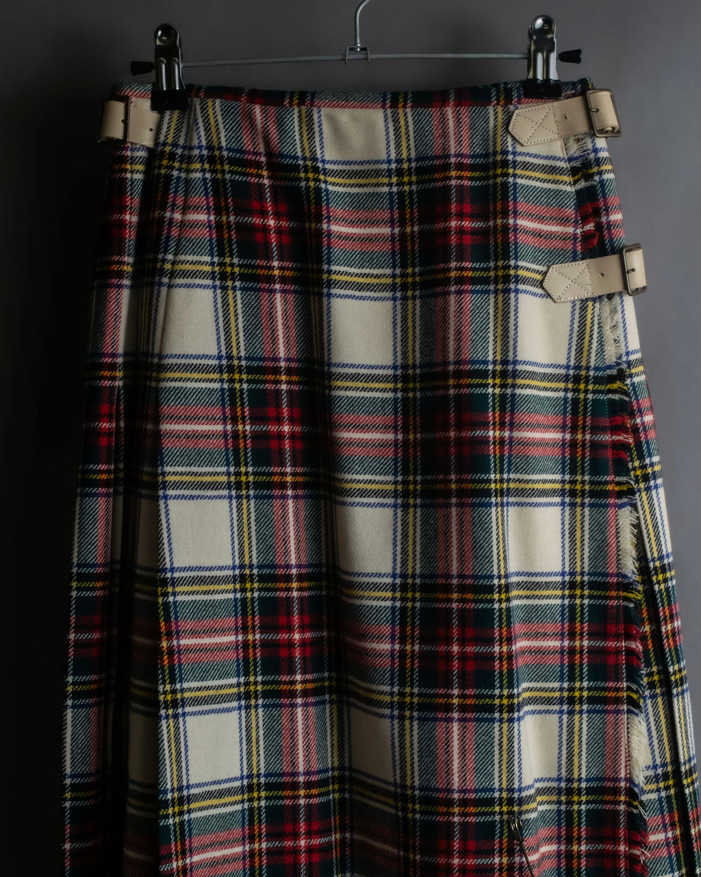 "PINK HOUSE" Tartan check pleated wrap skirt