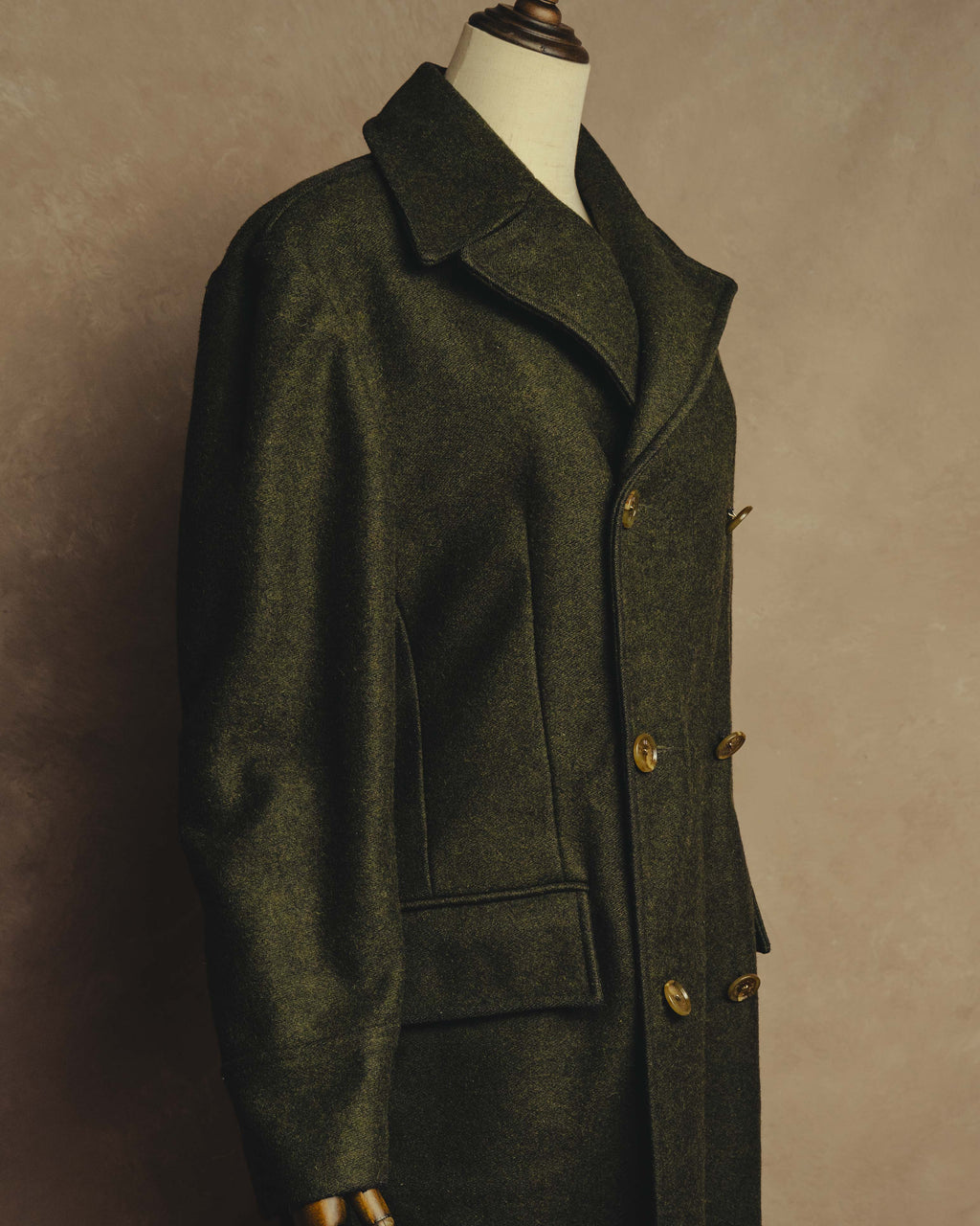 "D&G" 90's-00's Structured double-breasted wool-blend long coat