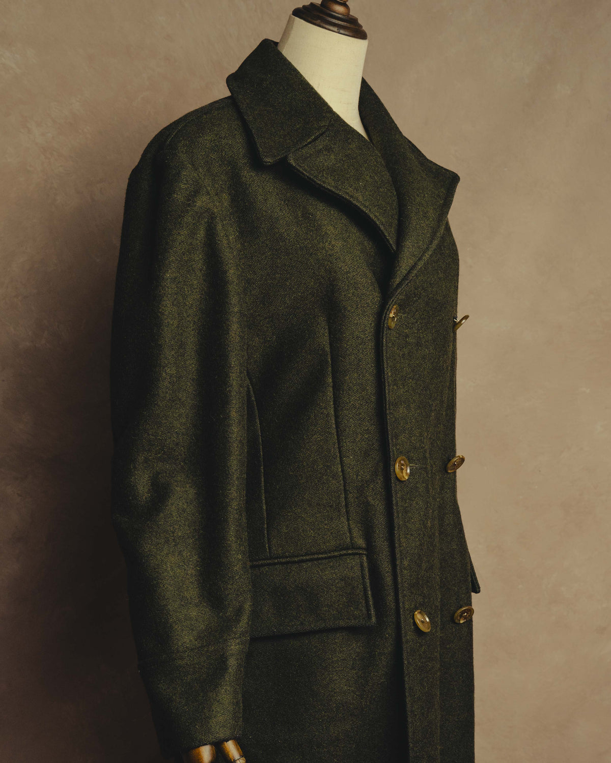 "D&G" 90's-00's Structured double-breasted wool-blend long coat