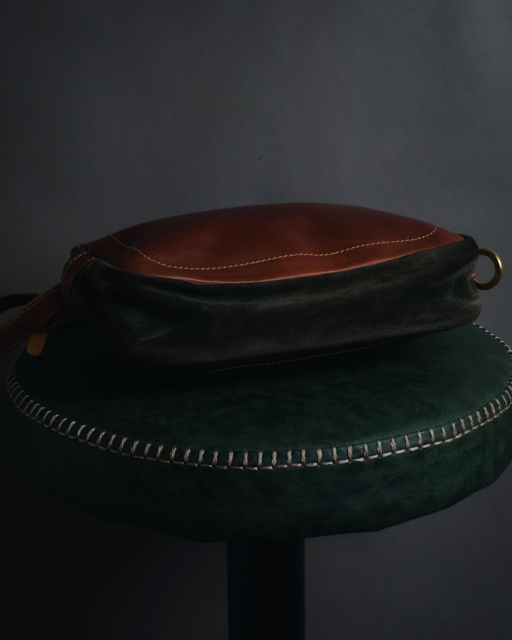 "LOEWE" 80’s bicolor nappa leather and suede shoulder bag