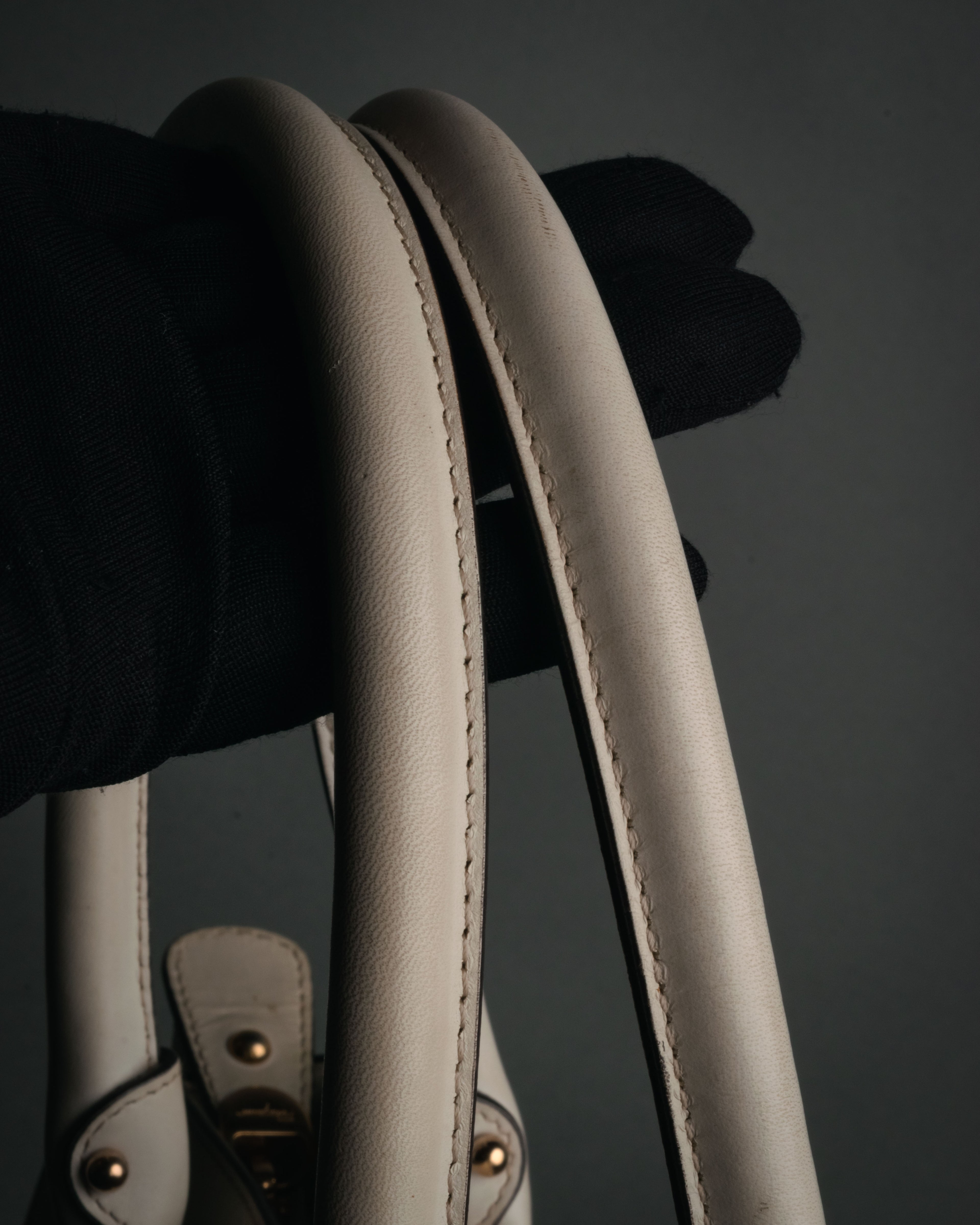 “Salvatore Ferragamo” 2010’s canvas and leather gancini tote bag