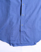 CÉLINE/ Beautiful Colored Logo Embroidered Cotton Shirt Blue