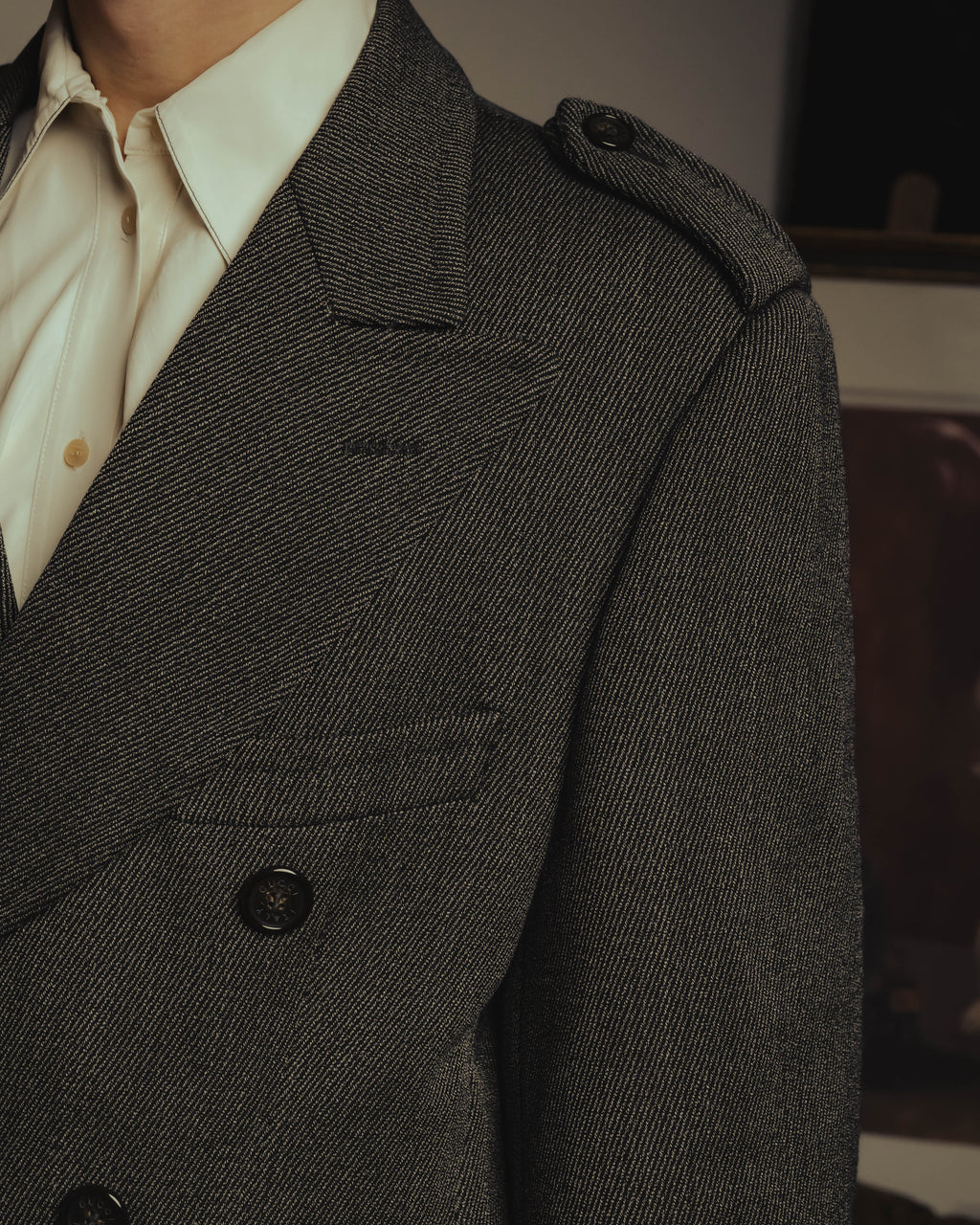 “GUCCI” Late 90’s-early 00’s military double breasted wool coat