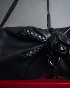 -SPECIAL- “Salvatore Ferragamo” 2010’s Floral leather draped shoulder bag