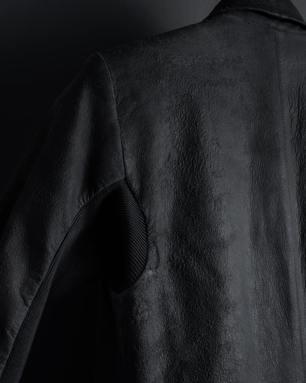 -SPECIAL- "Rick Owens" 13AW Ribbed leather zip-up jacket