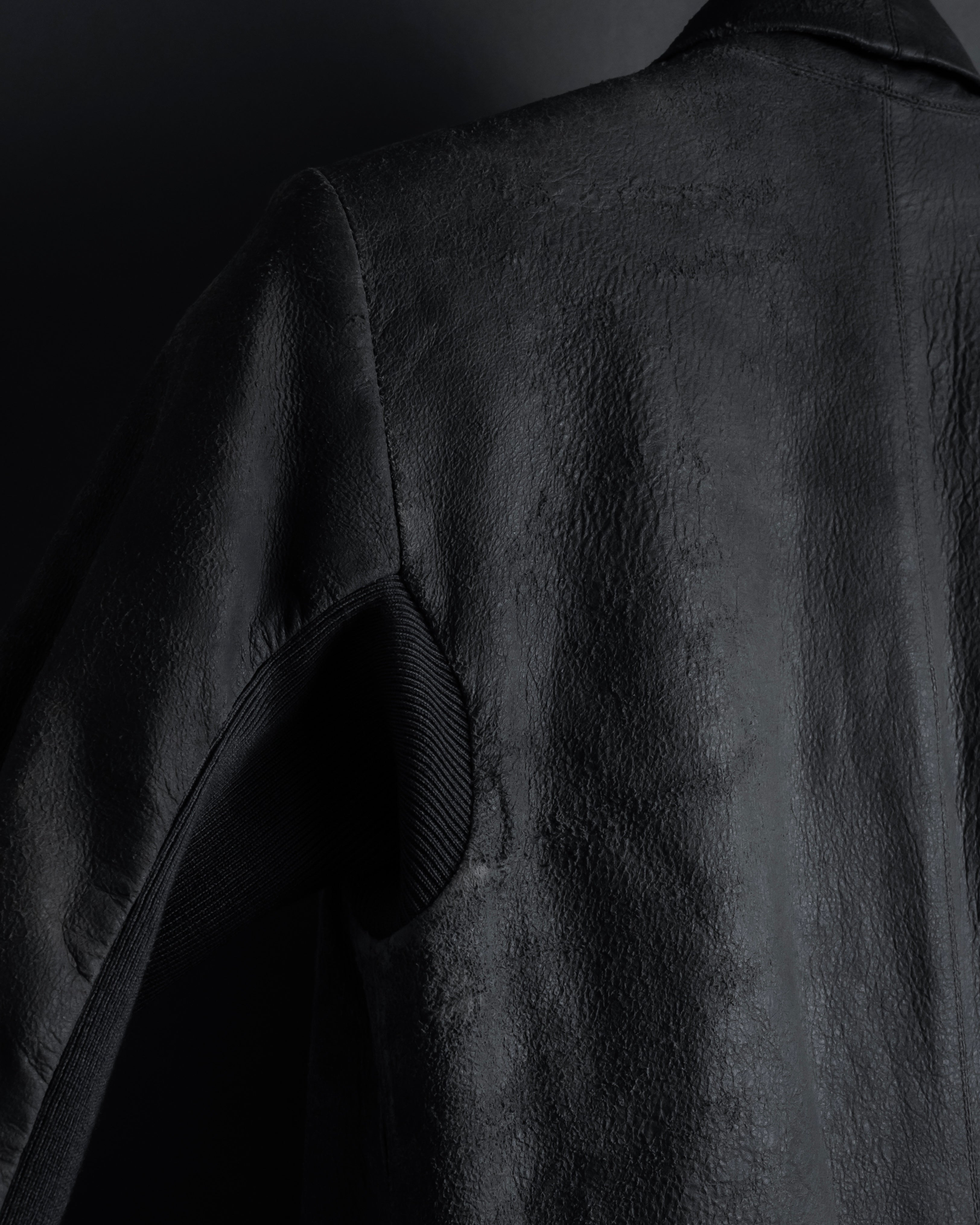 -SPECIAL- "Rick Owens" 13AW Ribbed leather zip-up jacket