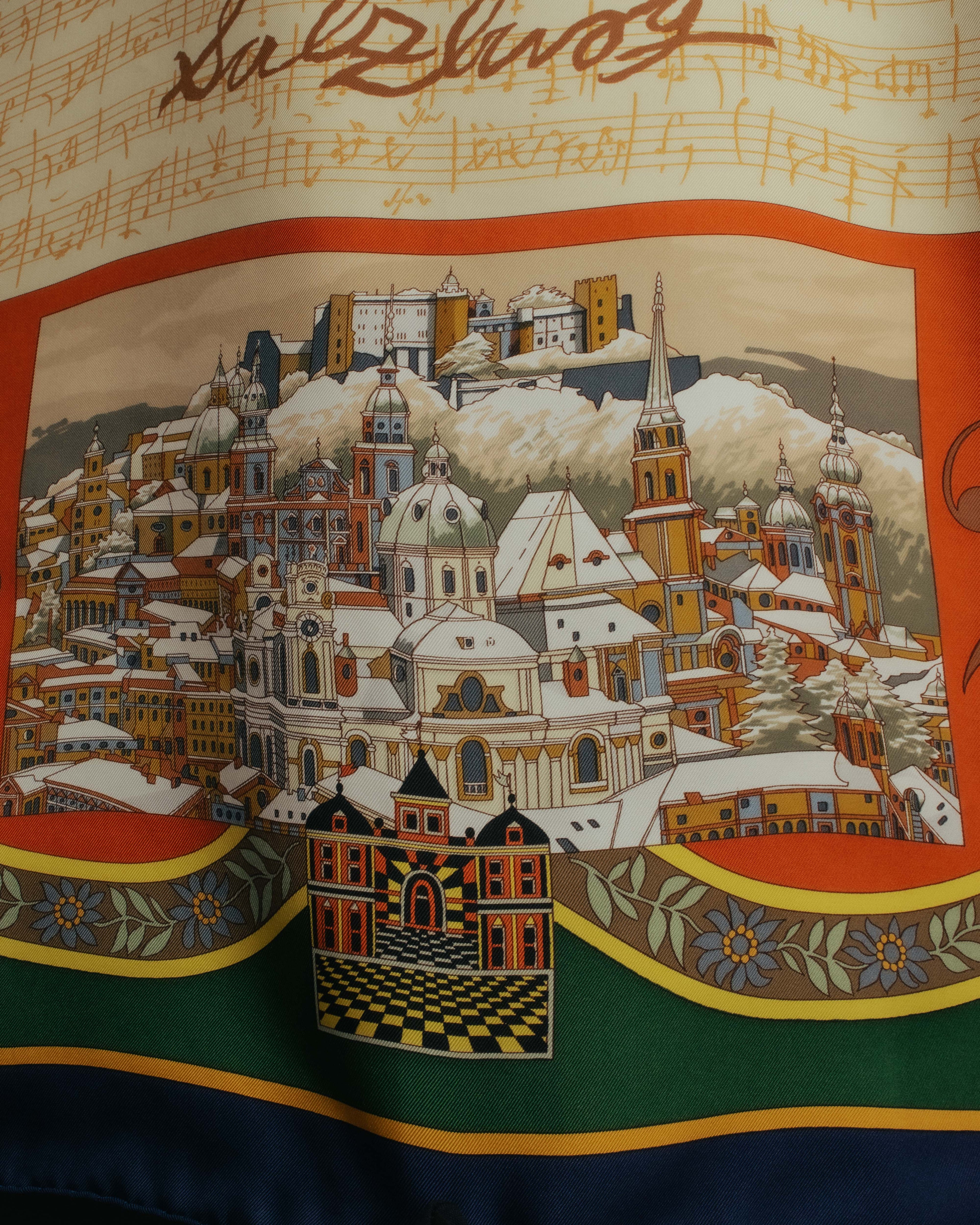 "Hermès" 90's-00's Classic printed silk scarf