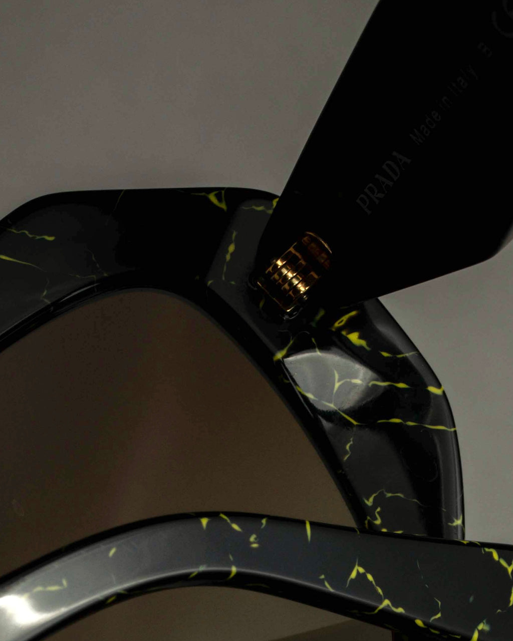 "PRADA" Yellow marble acetate sunglasses