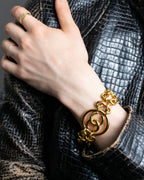 "1993's CHANEL" Coco mark motif gold bracelet