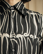 "GUCCI" Handwritten calligraphy pattern silk shirt