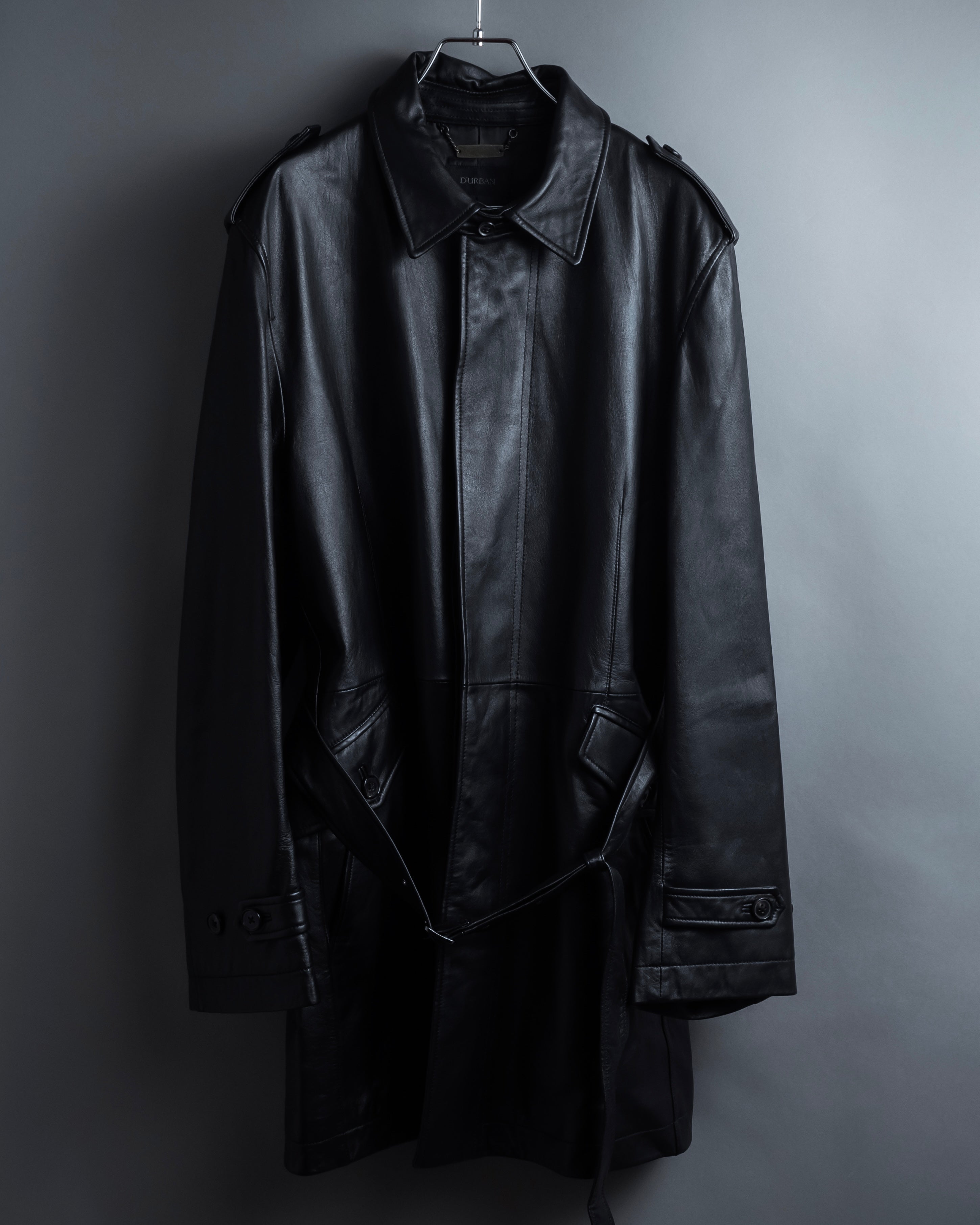 "DURBAN" Double zipper sheepskin leather coat