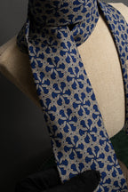 "HERMES" Saddlery anchor chain motif silk neck tie