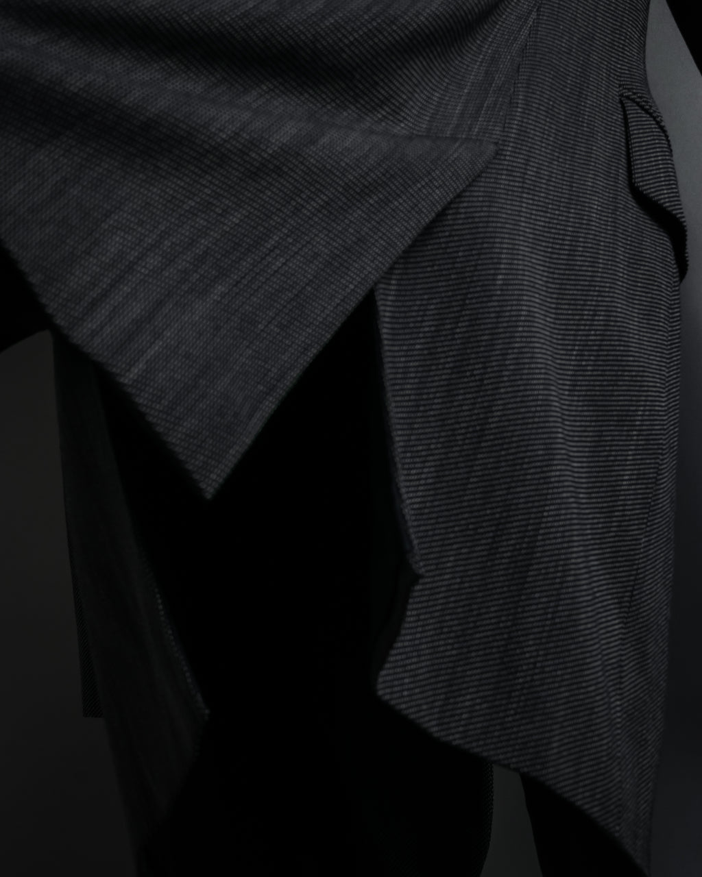 "Max Mara" 90’s-00’s Minimal fly-front stretch sten collar jacket