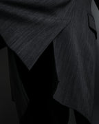 "Max Mara" 90’s-00’s Minimal fly-front stretch sten collar jacket