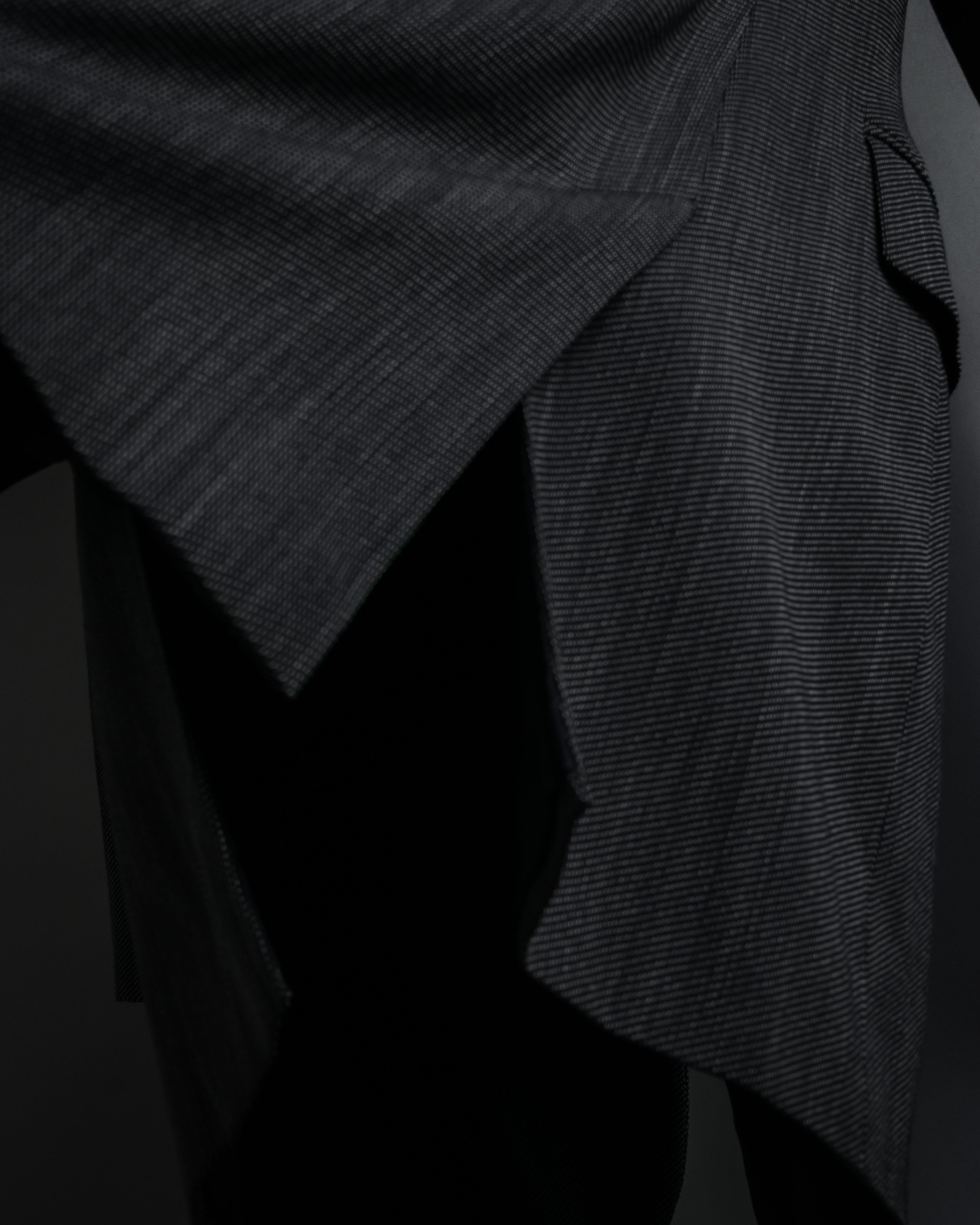 "Max Mara" 90’s-00’s Minimal fly-front stretch sten collar jacket