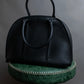 "MORABITO" Half moon design grained leather handbag