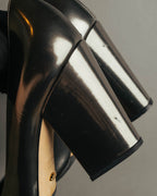 "Sergio Rossi" 00's-10's Glossy black leather high heel pumps