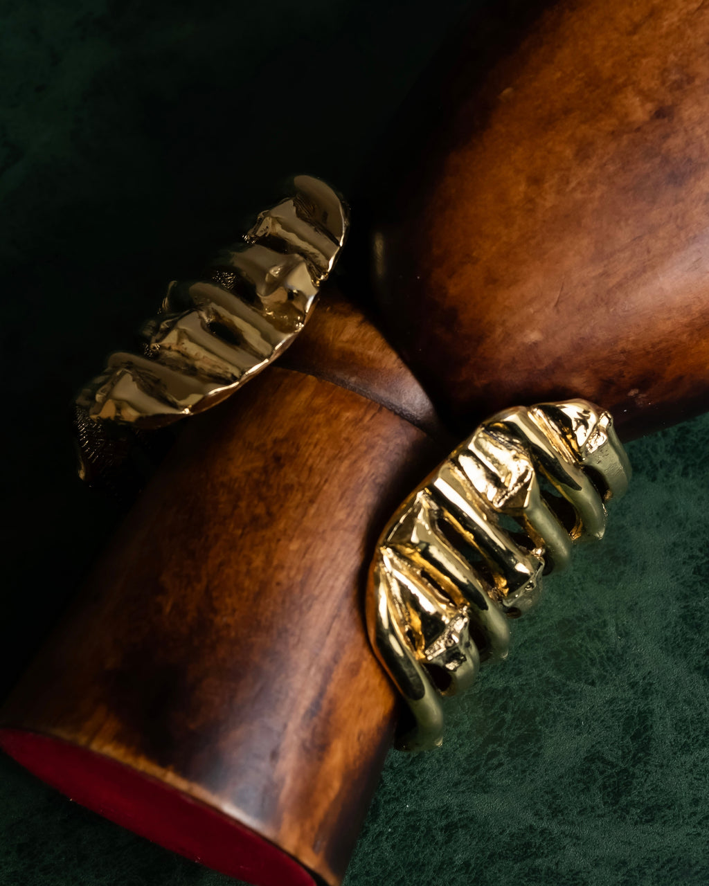 "YVES SAINT LAURENT" Skeletal arm shape design gold bangle