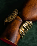 "YVES SAINT LAURENT" Skeletal arm shape design gold bangle