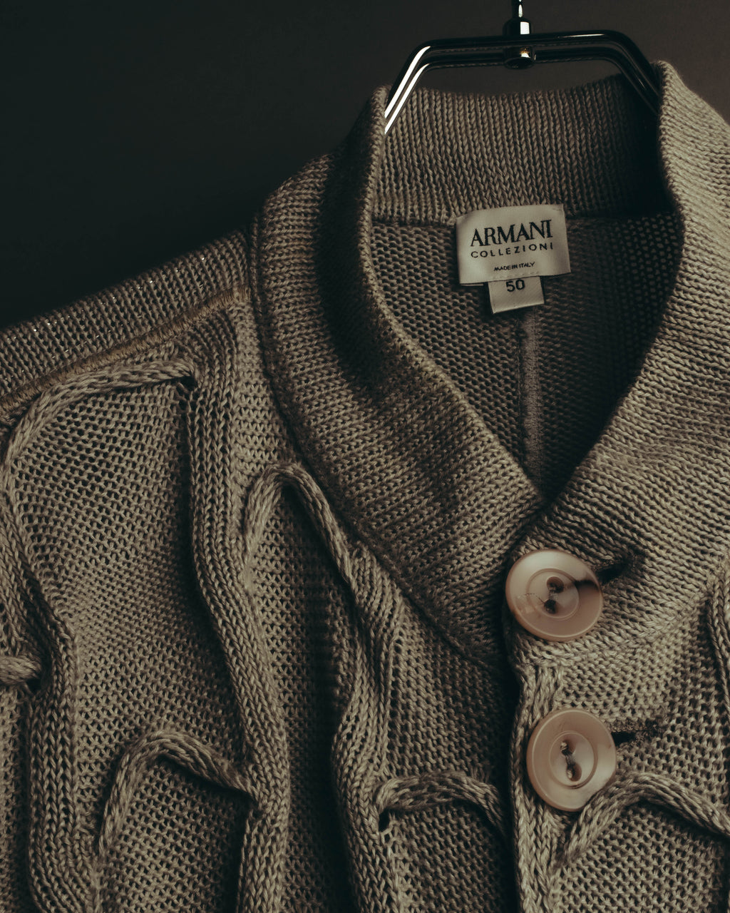 "ARMANI COLLEZIONI" 00's-10's Textured linen knit cardigan