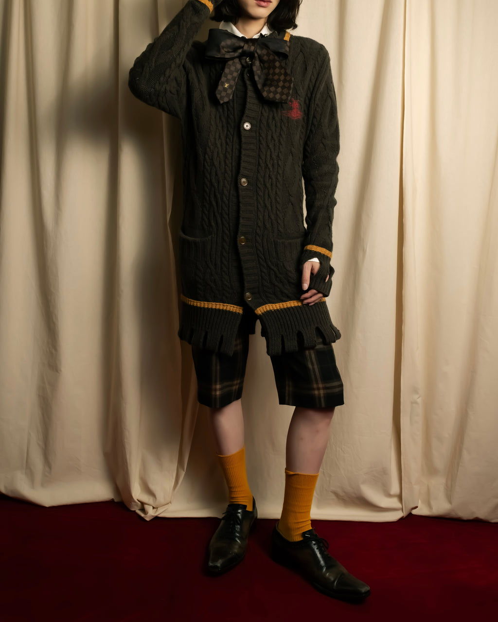 "Vivienne Westwood" Orb logo engraved cable knit cardigan