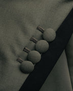 "PRADA" 2012AW Wool-mohair tailored jacket with contrast collar detail
