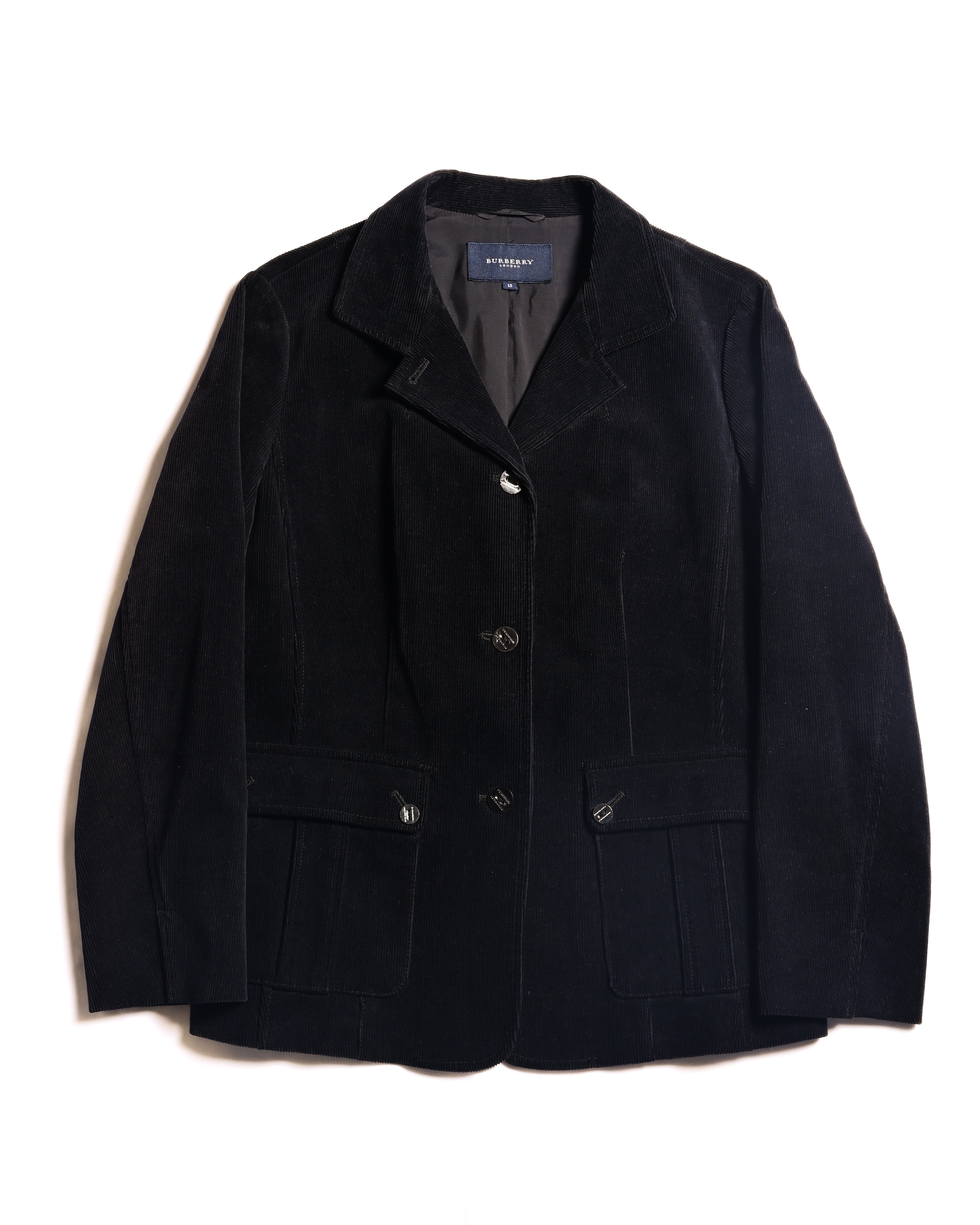 BURBERRY/ Slim Fit Single Breasted Corduroy Set Up Black
