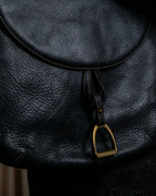 "Ralph Lauren" Saddle＆stirrup motif grained leather shoulder bag