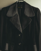 "DONNA KARAN NEW YORK" 90's Satin trimmed wool blazer