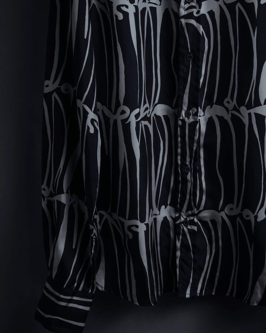 "GUCCI" Handwritten calligraphy pattern silk shirt