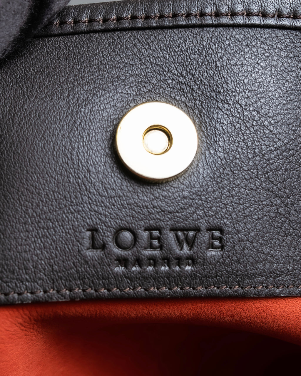 "LOEWE" Anagram logo engraved suede leather tote bag
