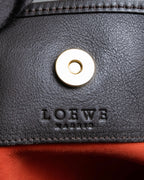 "LOEWE" Anagram logo engraved suede leather tote bag