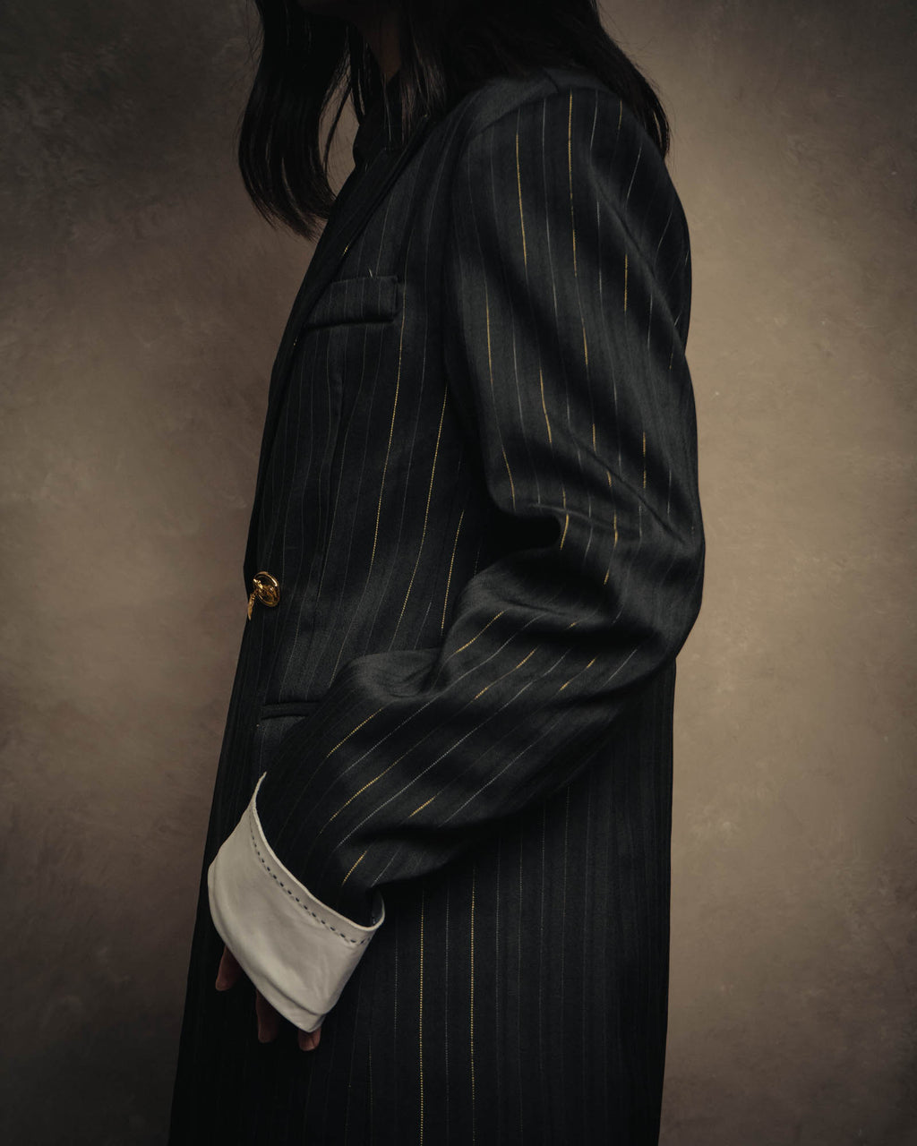 -SPECIAL-“SAINT LAURENT” 18's- Modern pinstripe double breasted jacket
