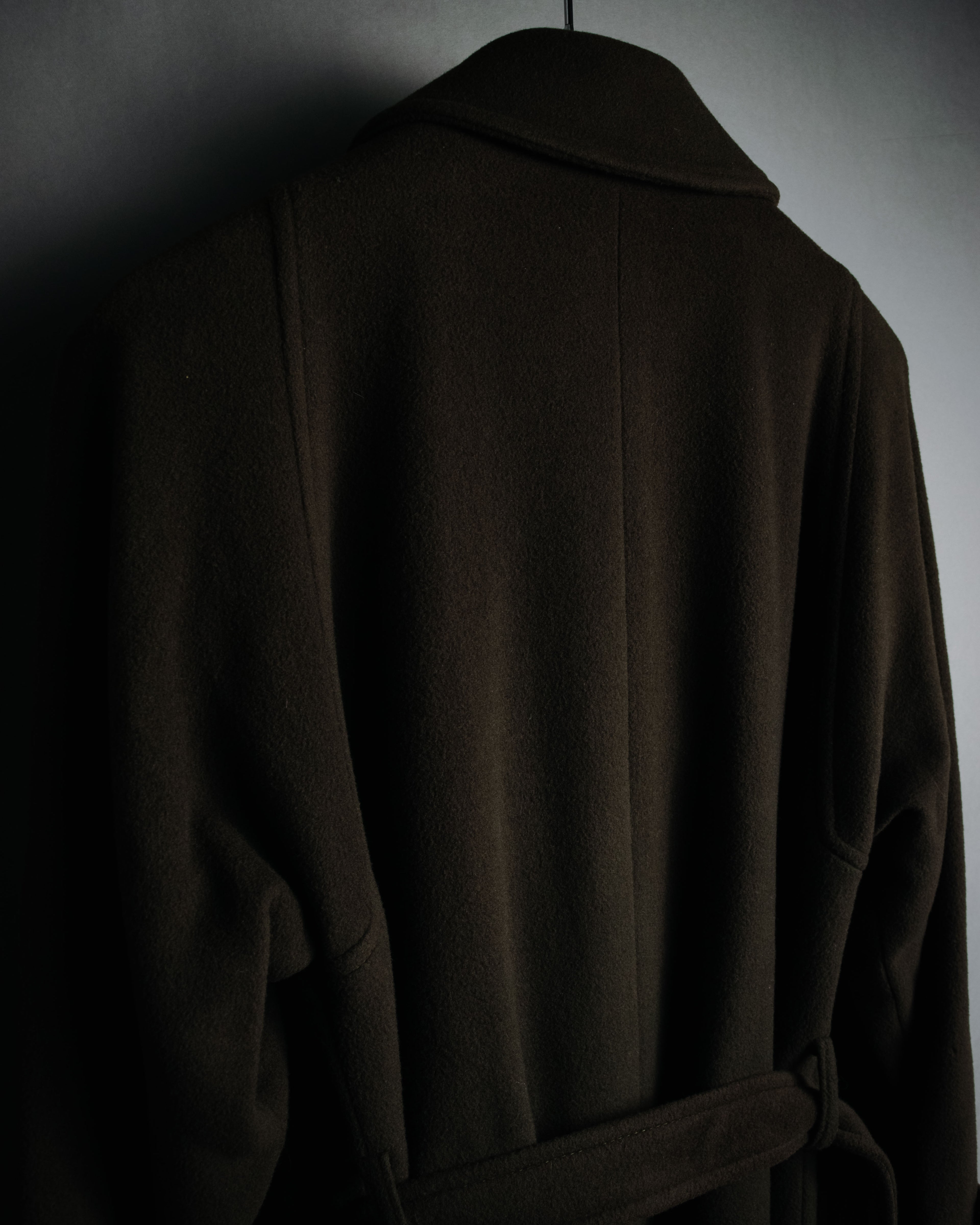 –SPECIAL– "CELINE" 80’s-90’s Triomphe button double breasted long coat