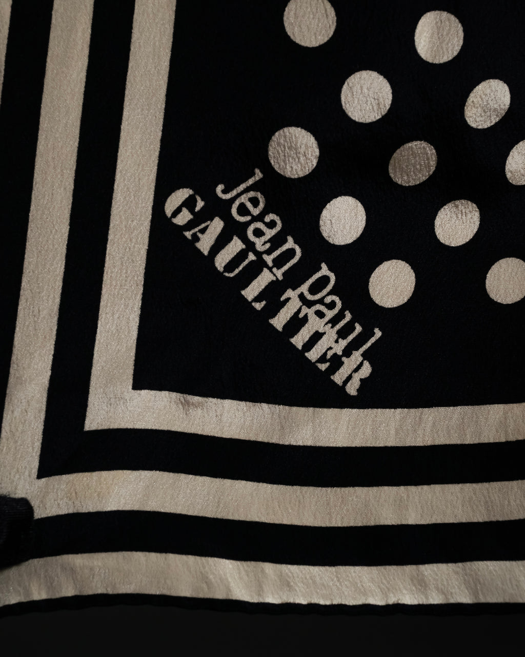 "JEAN PAUL GAULTIER" Classical dot pattern silk scarf