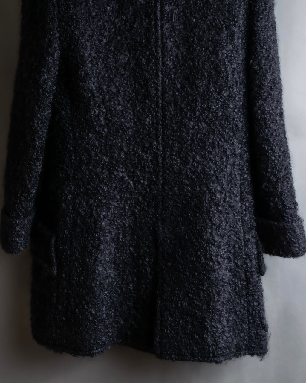 "Valentino Garavani" Fur collar boucle wool mid-length coat