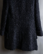 "Valentino Garavani" Fur collar boucle wool mid-length coat