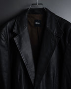 "HUGO BOSS" Oversized calf leather tailored jacket