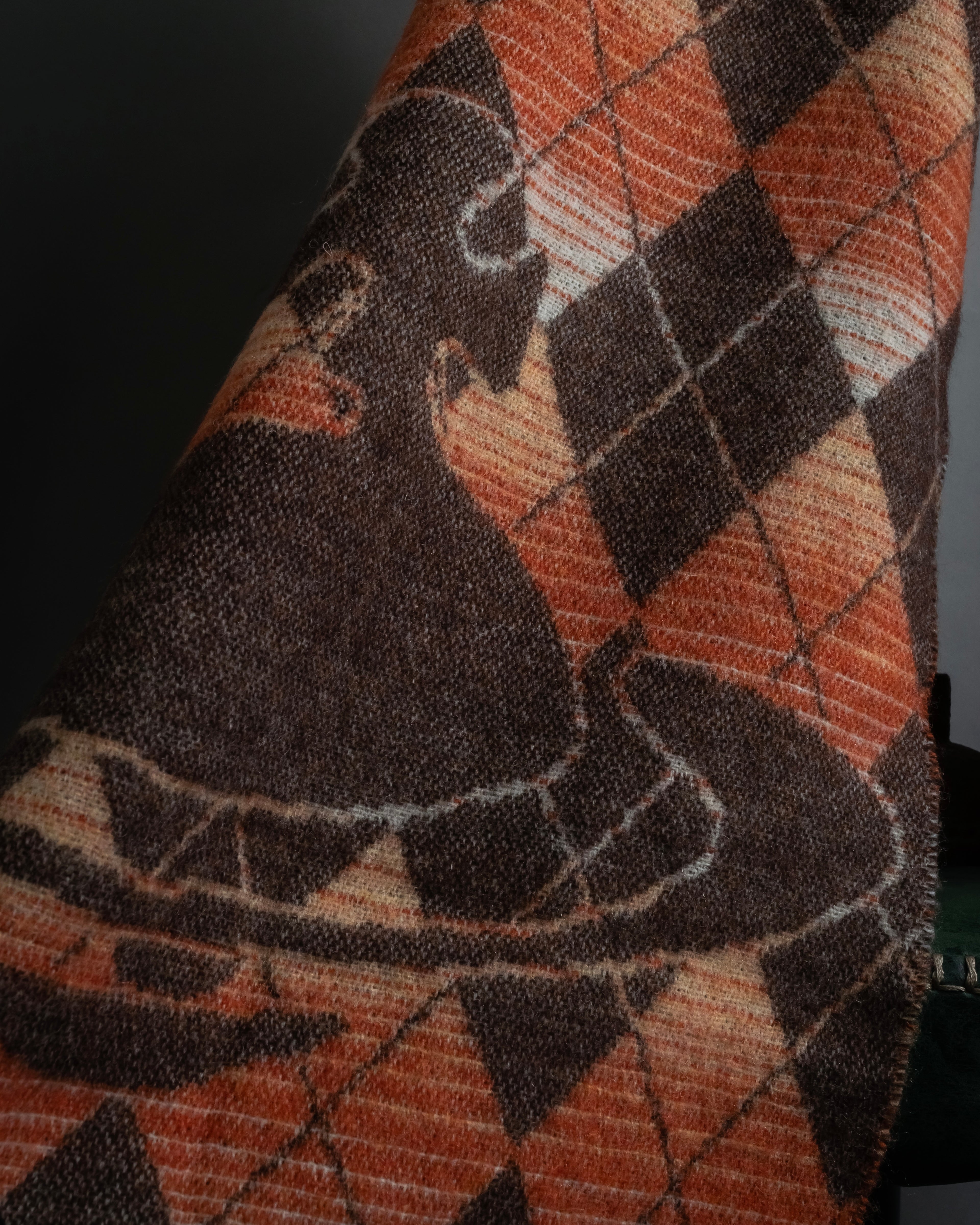 "Vivienne Westwood" Orb & argyle pattern long muffler