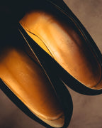 -SPECIAL- "Hermès" 80's-90's Gold embroidered suede loafers