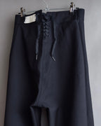 "US navy inspired lace back wide sailor pants"