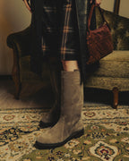 -SPECIAL- “Dior” 00’s Taupe suede square toe riding boots