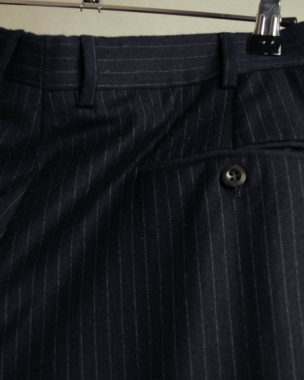 -SPECIAL- “Hermès” 80’s-90’s Super 120’s wool pinstripe double breasted setup