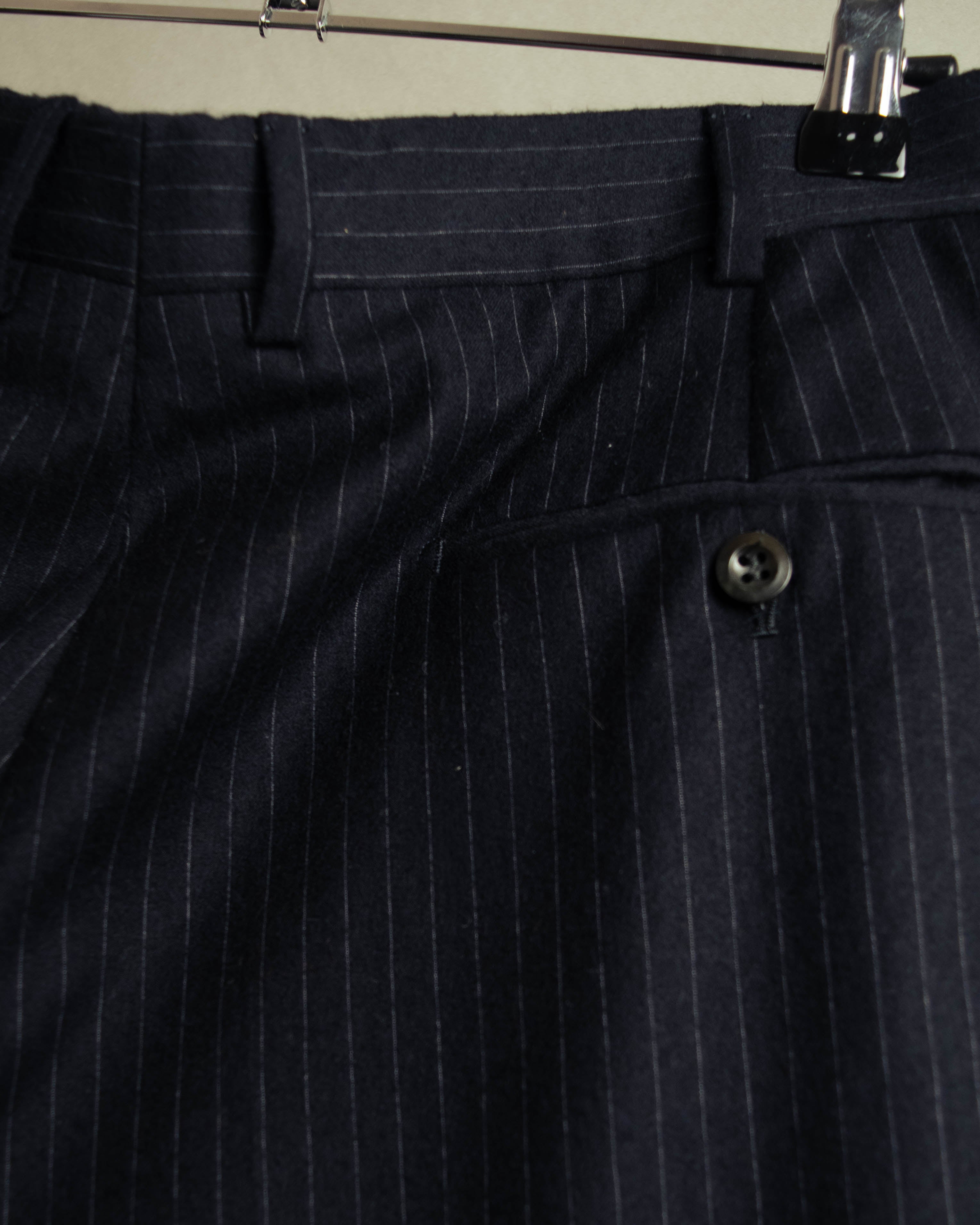 -SPECIAL- “Hermès” 80’s-90’s Super 120’s wool pinstripe double breasted setup