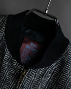 "John Galliano" Herringbone weave short length zip blouson