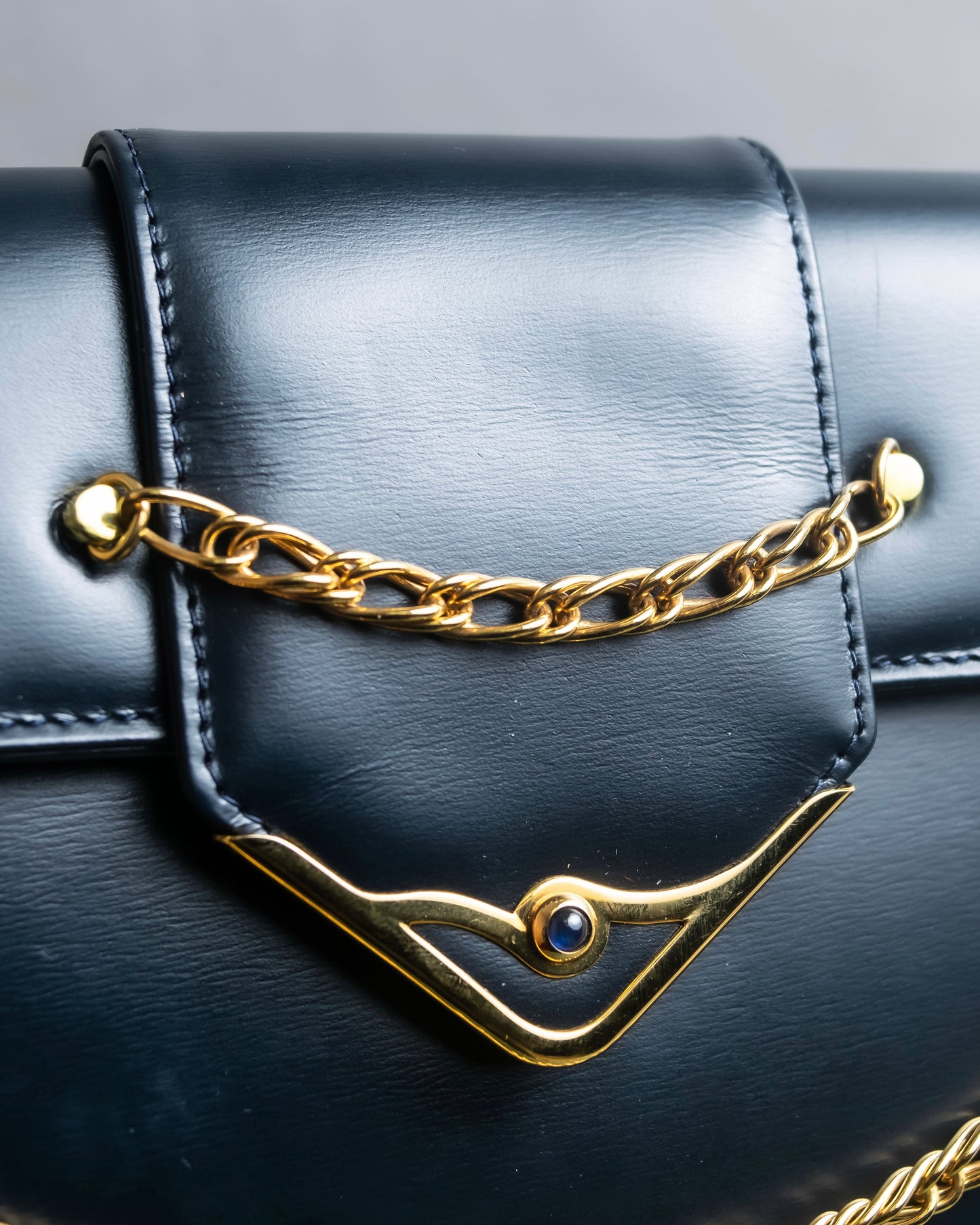 "Cartier" Sapphire rhinestone chain shoulder bag