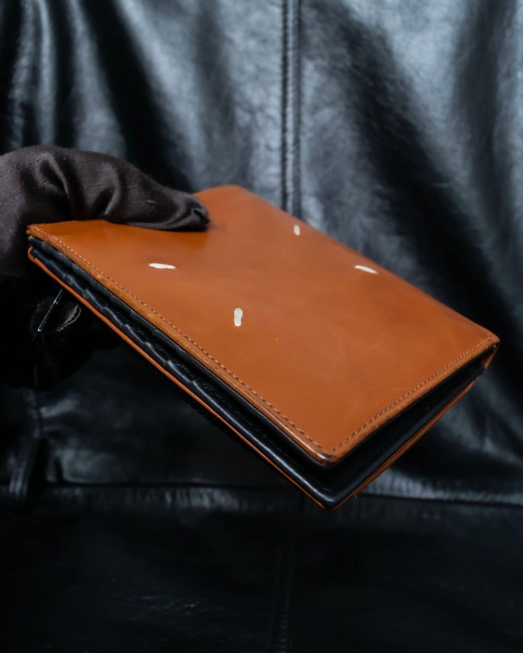 "Maison Margiela" Brown Leather Compact Wallet