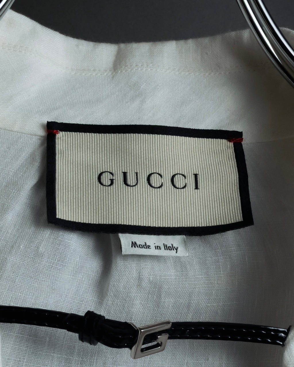 "GUCCI" Michele period ruffle round collar linen pullover shirt