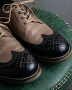"KATHARINE HAMNETT" Wingtip design bicolor leather shoes