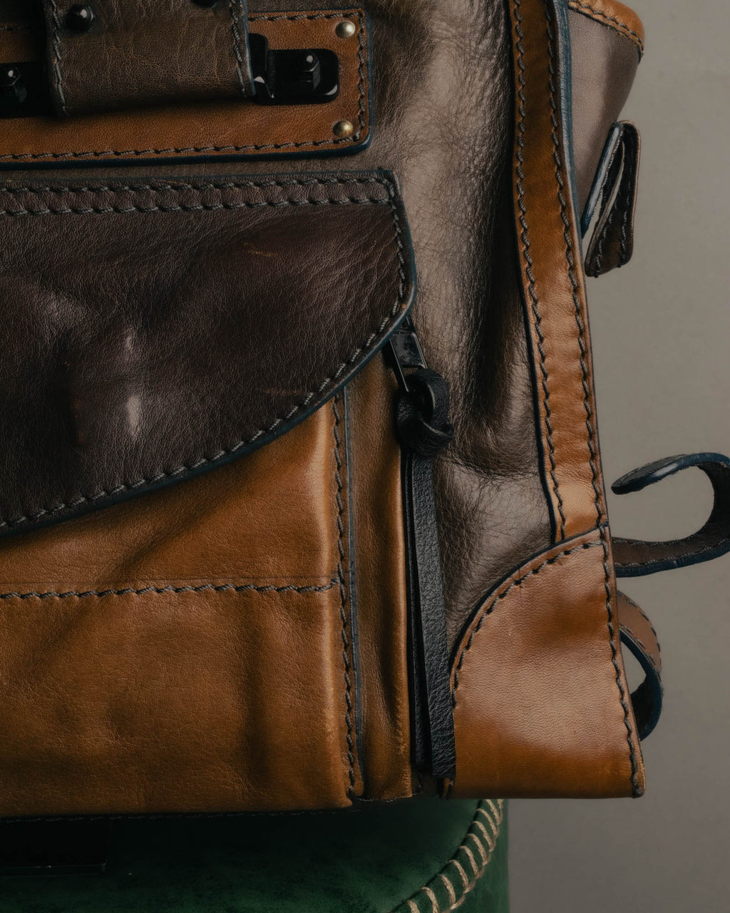 "Chloé" 2000's two-tone leather structured tote bag